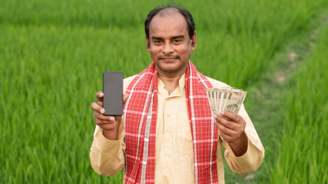 indian farmer with money