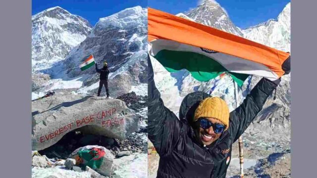 Anil Vasave on Mount Everest Base Camp