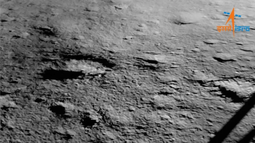 चांद्रयान-3  : first image of the moon's surface taken by Chandrayaan-3