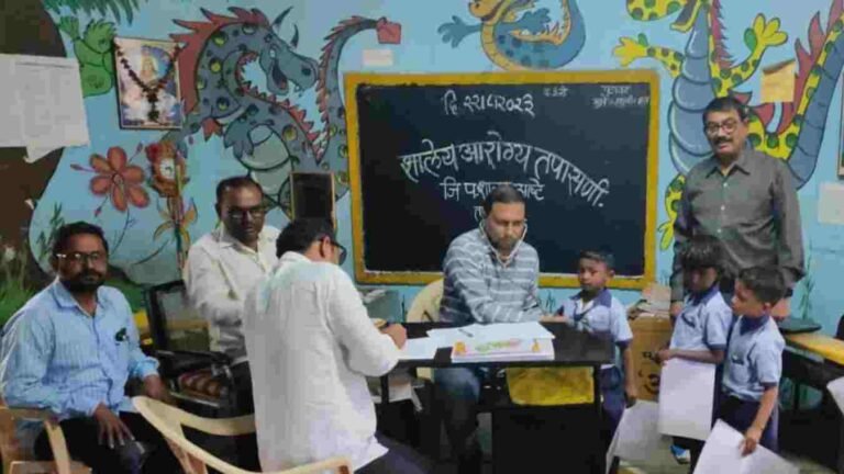 जिल्हा परिषद शाळा आष्टे येथे आरोग्य तपासणी संपन्न