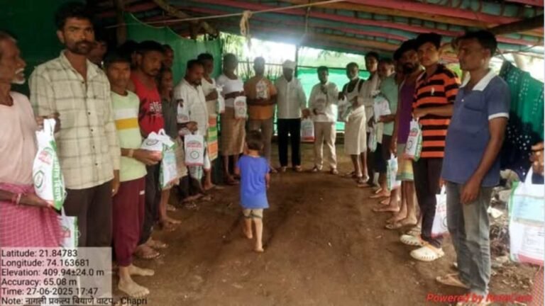 राष्ट्रीय कृषि विकास योजना अंतर्गत अक्राणी तालुक्यात श्रीअन्न (नागली) लागवडीवर गट प्रात्यक्षिक — शेतकऱ्यांमध्ये जागरूकतेसह पोषणदृष्टीने पुढाकार
