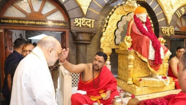 Union Home and Cooperation Minister Amit Shah visited the Shri Sai Baba Samadhi Temple and had darshan of Shri Sai Baba and the Gurusthan.