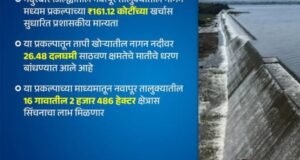 नंदुरबार जिल्ह्यातील नागन प्रकल्पाच्या 161 कोटी 12 लाख रुपयांच्या खर्चास मान्यता