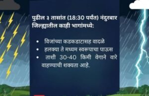 महत्त्वाची हवामान सूचना – नागरिकांनी सतर्क राहावे!