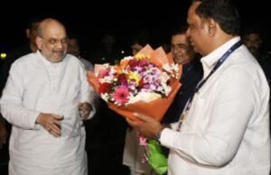 केंद्रीय गृहमंत्री अमित शाह यांचे मुंबईत आगमन