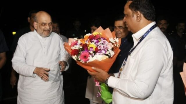 Union Home Minister Amit Shah arrives in Mumbai
