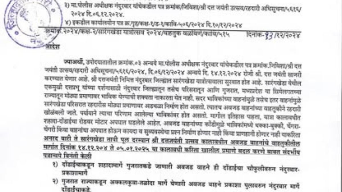 The Sarangkheda Yatrotsav festival is beginning in Nandurbar district on the occasion of Shri Datta Jayanti.