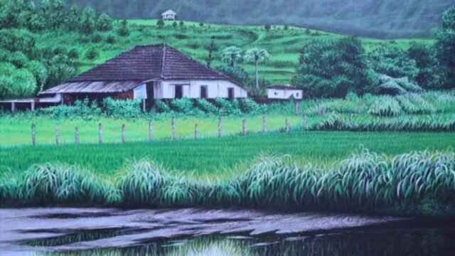 The painting of Akola's 'art-loving warrior' Vaibhav Sangle became the center of attraction at the Janpath exhibition