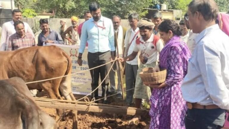 बिजरीगव्हाण येथे राळा पीक प्रात्यक्षिक बियाणे वाटप कार्यक्रम संपन्न