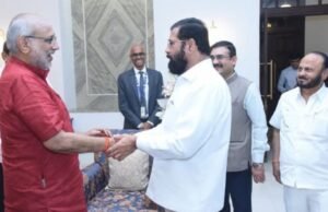 उपराष्ट्रपती सी.पी. राधाकृष्णन यांची उपमुख्यमंत्री एकनाथ शिंदे यांनी घेतली सदिच्छा भेट