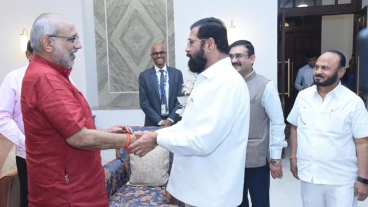 Deputy Chief Minister Eknath Shinde paid a goodwill visit to Vice President C.P. Radhakrishnan