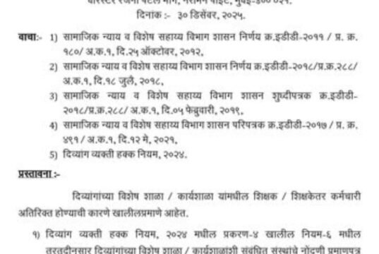 राज्यातील दिव्यांगांच्या विशेष शाळा व कार्यशाळांमधील नोंदणी प्रमाणपत्र रद्द होणे