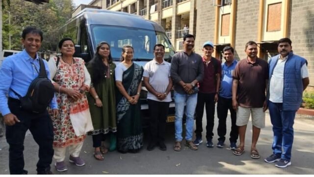 Agriculture Minister Dattatreya Bharane wished the farmers who left through the 'Farmer Study Tour Abroad' scheme through a video call.