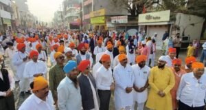 तखत सचखंड श्री हजूर अबचलनगर साहिब जी येथून निघालेल्या भव्य नगर कीर्तनाचे विहंगम दृश्य.