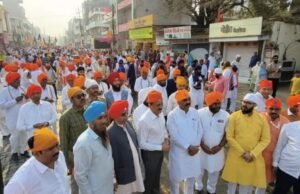 तखत सचखंड श्री हजूर अबचलनगर साहिब जी येथून निघालेल्या भव्य नगर कीर्तनाचे विहंगम दृश्य.