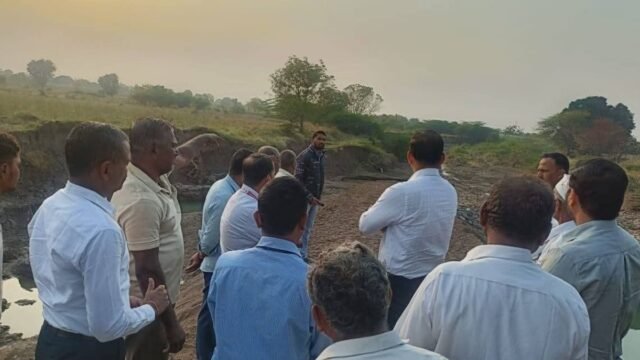 District Collector inspects damaged agriculture in Shevgaon taluka, praises women empowerment through 'Hirkani'; reviews solid waste project and water tank