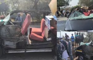 भीषण अपघात! प्रवासी टॅक्सी आणि ट्रकची जोरदार धडक; पाच जण गंभीर तर दोघांची प्रकृती चिंताजनक, कारचा अक्षरश: चक्काचूर