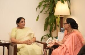 मॉरिशसच्या उच्चायुक्त शीलाबाई बाप्पू यांनी घेतली उपमुख्यमंत्री सुनेत्रा अजित पवार यांची सदिच्छा भेट