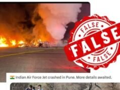 पुण्यात भारतीय हवाई दलाच्या विमानाचा अपघात झाल्याचा दावा पूर्णपणे खोटा आहे.