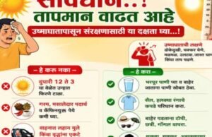 नंदुरबार जिल्ह्यात तापमान झपाट्याने वाढत आहे. अशा परिस्थितीत प्रत्येक नागरिकाने स्वतःची व आपल्या कुटुंबाची विशेष काळजी घेणे अत्यंत आवश्यक आहे.