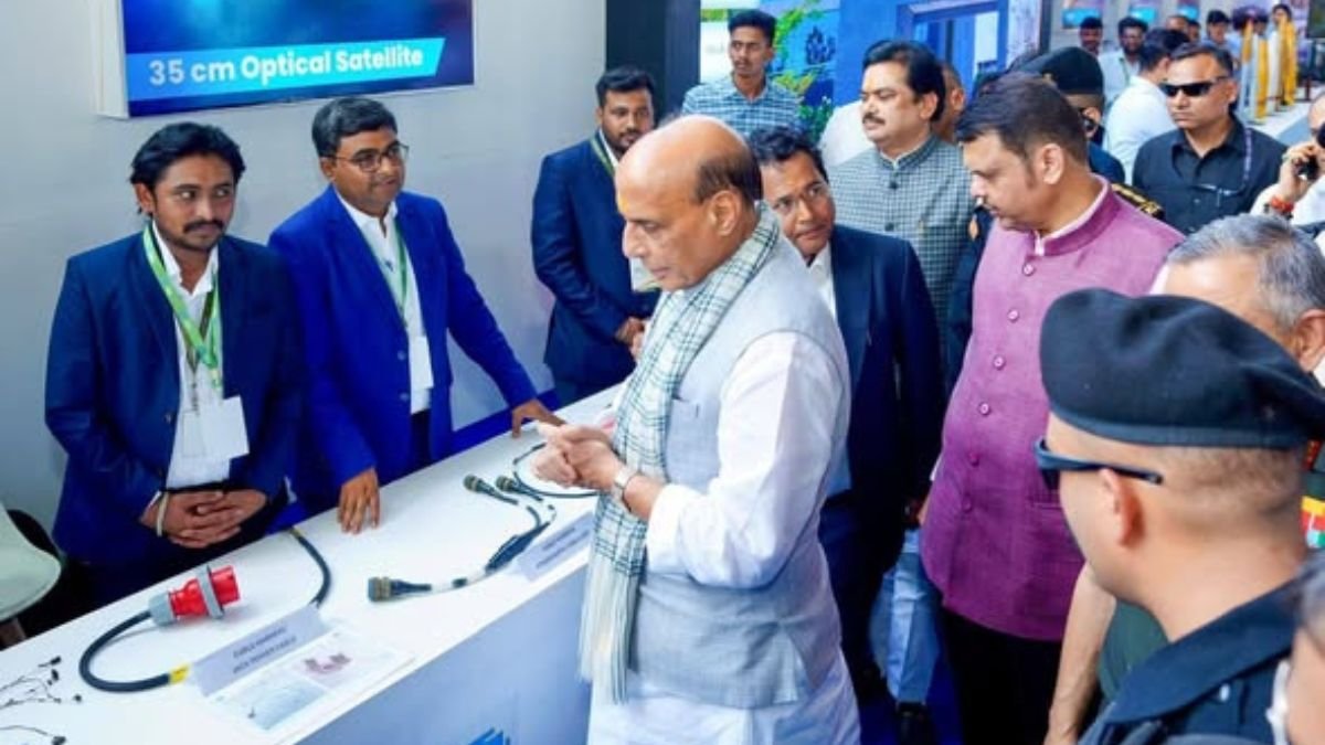 Chief Minister Devendra Fadnavis along with Union Minister Rajnath Singh inaugurated the artillery shell line at the Nibe Group's Defence Manufacturing Complex here.