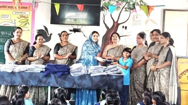School uniforms distributed with enthusiasm at Kasturba Gandhi Balika Vidyalaya, Tokar Talav.