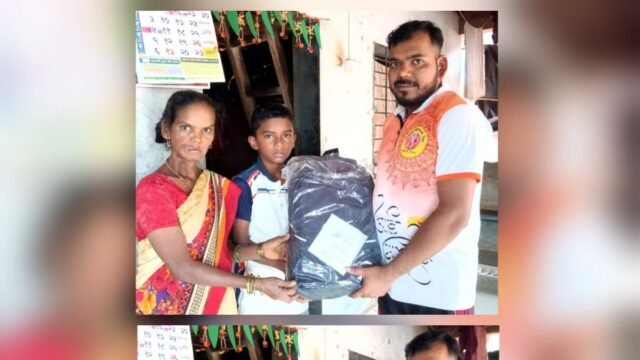Raigad Mi Marathi Pratishthan extended a helping hand to children who have lost their fathers.