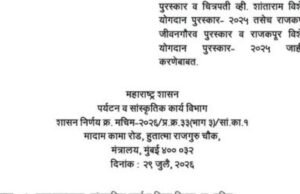 सांस्कृतिक कार्य विभागामार्फत प्रदान करण्यात येणारे २०२५ चे ‘चित्रपती व्ही. शांताराम जीवनगौरव पुरस्कार’ ज्येष्ठ संगीतकार पंडित हृदयनाथ मंगेशकर