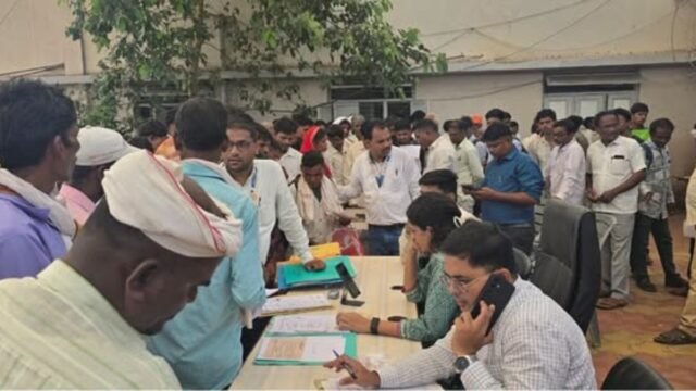 Hearing on 369 forest rights claims held by the district-level Forest Rights Committee at Akkalkuva.