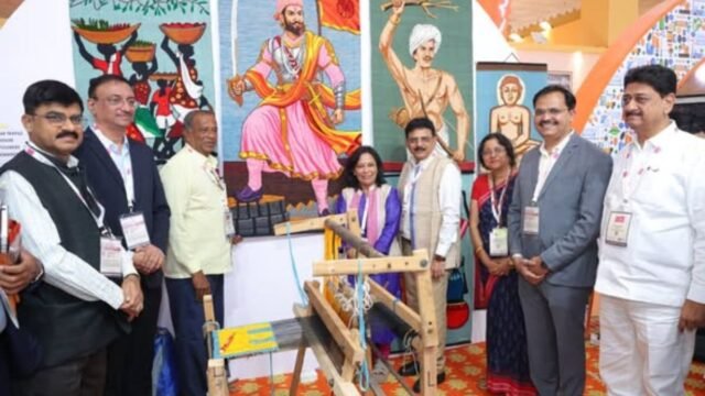 Maharashtra Pavilion at ‘Bharat Tex’ inaugurated by Textile Minister Sanjay Savkare