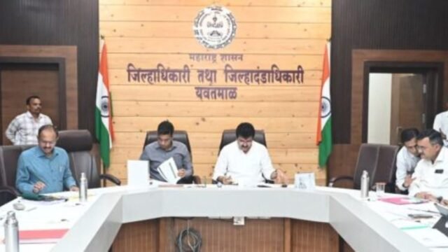 Guardian Minister reviews the work on Mahatma Jyotiba Phule Theatre.