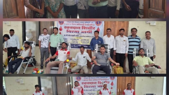 Birsa Army's blood donation camp held to mark Tribal Day.