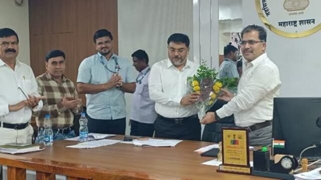 Review meeting at the District Collector's office regarding the demands of Khamgaon villagers.