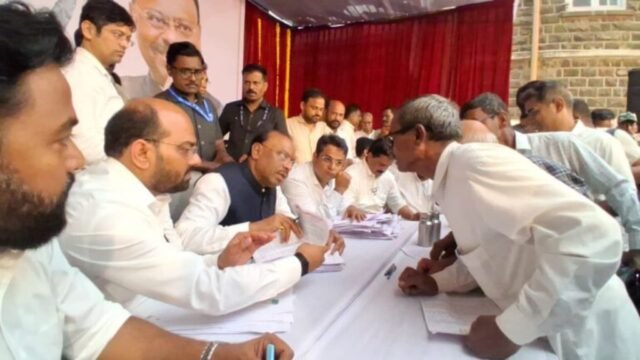 Revenue Minister Chandrashekhar Bawankule attends the public interaction program.