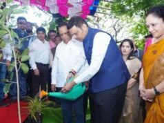 मुख्यमंत्री देवेंद्र फडणवीस यांनी दादासाहेब फाळके चित्रनगरी, मुंबई येथे पर्यावरण संवर्धनास प्रोत्साहन देणाऱ्या ‘एक पेड माँ के नाम’ या अभियानांतर्गत वृक्षारोपण केले