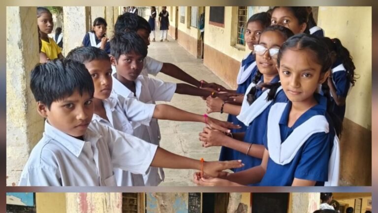 महात्मा गांधी विद्यालय व कनिष्ठ महाविद्यालय आष्टी येथे रक्षाबंधन नारळी पौर्णिमा व संस्कृत दिन मोठ्या उत्साहात साजरा