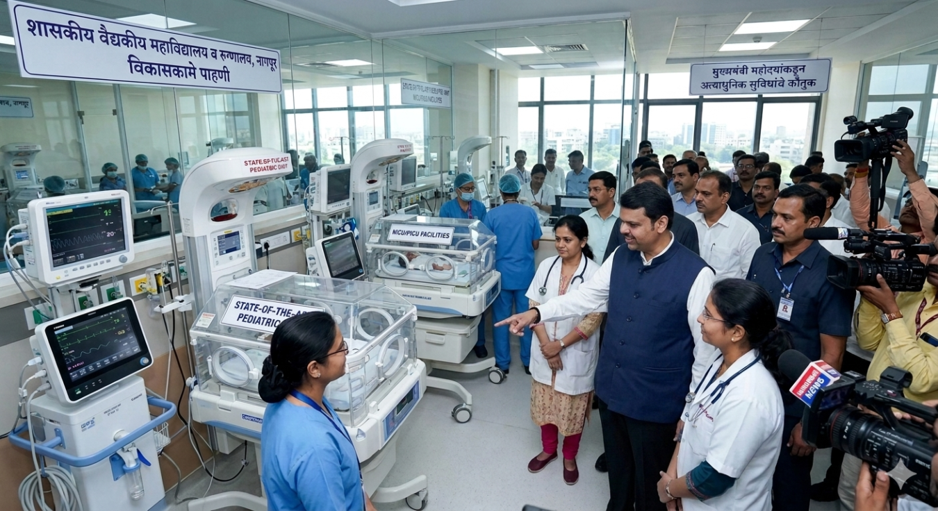 devendra fadnvis-inspects-development-works-at-nagpurs-medical-hospitals devendra fadnvis-inspects-development-works-at-nagpurs-medical-hospitals